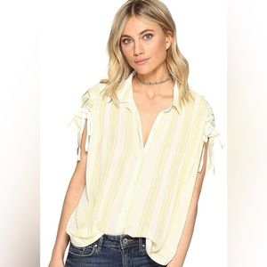 Free People Baby Blues Striped Button-Down Top Size Small
